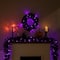 9ft. Purple LED Pre-Lit Black Crystal Pine Artificial Halloween Garland